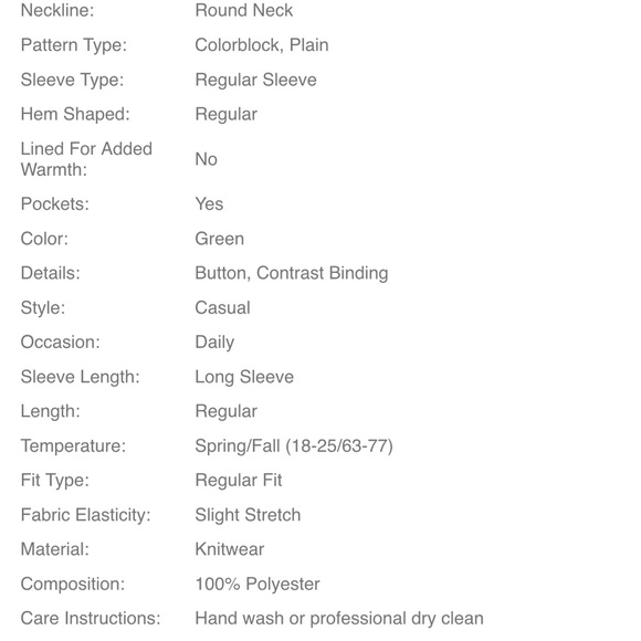 Green Cardigan Sweater with Red Trim - Picture 3 of 7